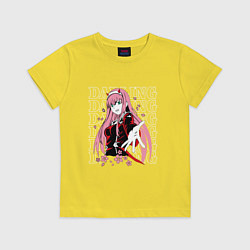 Футболка хлопковая детская Darling in the FranXX Милый из Франкса, цвет: желтый