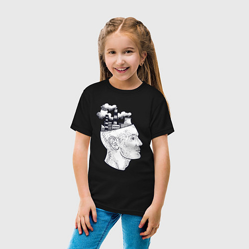 Детская футболка Фабрика в голове работяги / Черный – фото 4