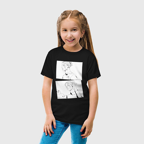 Детская футболка Эмоции Сугуру Гето - Магическая битва / Черный – фото 4