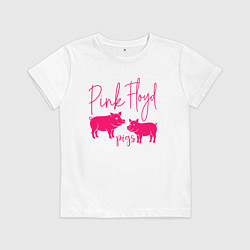 Футболка хлопковая детская Pink Floyd pigs, цвет: белый