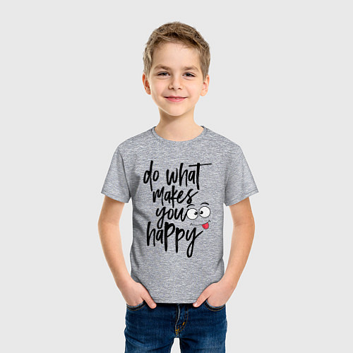 Детская футболка Do what makes you happy / Меланж – фото 3