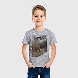 Футболка хлопковая детская Dmitriy деревушка, цвет: меланж — фото 2