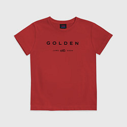 Футболка хлопковая детская BTS Golden, цвет: красный