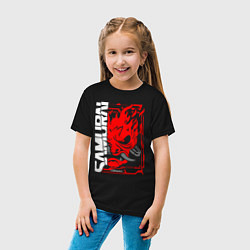 Футболка хлопковая детская Cyberpunk samurai, цвет: черный — фото 2