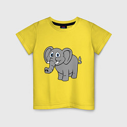 Футболка хлопковая детская Милый слоник, цвет: желтый