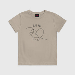 Футболка хлопковая детская BTS Love, цвет: миндальный