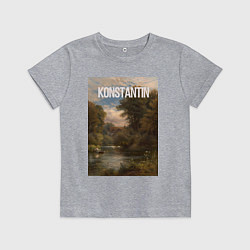 Футболка хлопковая детская Konstantin озеро в лесу, цвет: меланж