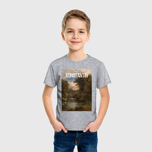 Детская футболка Konstantin озеро в лесу / Меланж – фото 3