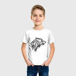 Футболка хлопковая детская Злой волк, цвет: белый — фото 2