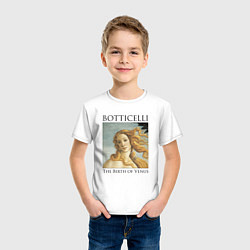 Футболка хлопковая детская Сандро Боттичелли - Рождение Венеры, цвет: белый — фото 2