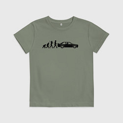 Футболка хлопковая детская БМВ эволюция, цвет: авокадо