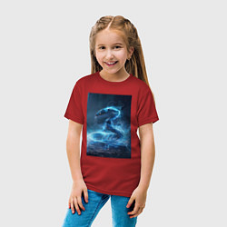 Футболка хлопковая детская Змея в молниях, цвет: красный — фото 2