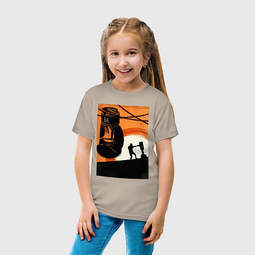 Детская футболка Бокс тренировка / Миндальный – фото 4