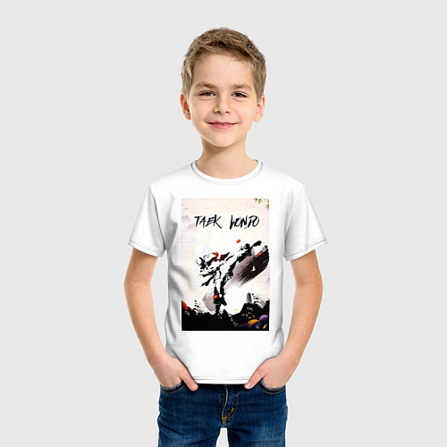 Детская футболка Тхэквондо боец / Белый – фото 3