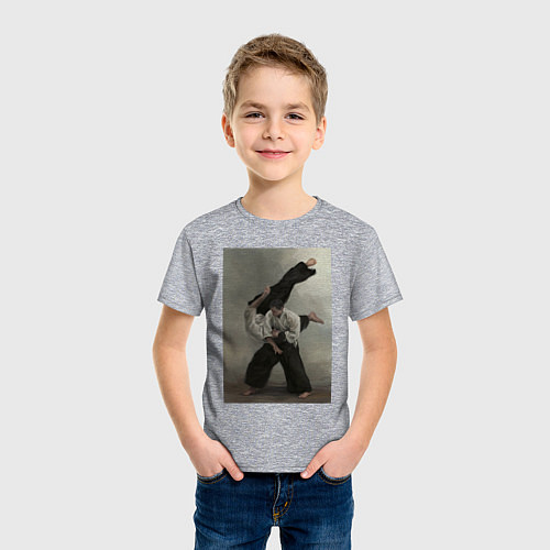 Детская футболка Айкидо бросок / Меланж – фото 3