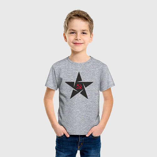 Детская футболка Black star USSR / Меланж – фото 3