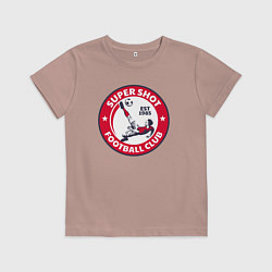 Футболка хлопковая детская Супер удар - футбольный клуб, цвет: пыльно-розовый
