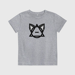 Футболка хлопковая детская Чёрный символ квадробика, цвет: меланж