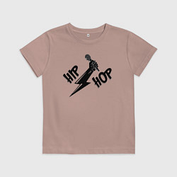 Футболка хлопковая детская Хип-хоп музыка, цвет: пыльно-розовый