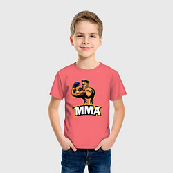 Футболка хлопковая детская Fighter MMA, цвет: коралловый — фото 2