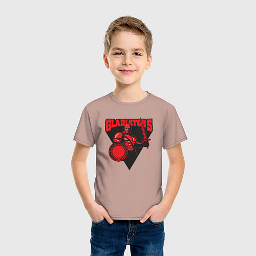 Детская футболка Гладиаторы / Пыльно-розовый – фото 3