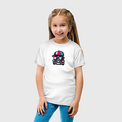 Футболка хлопковая детская Крутая тачка рэпер в очках - Прикол, цвет: белый — фото 2