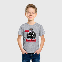 Футболка хлопковая детская Dont open evil inside, цвет: меланж — фото 2