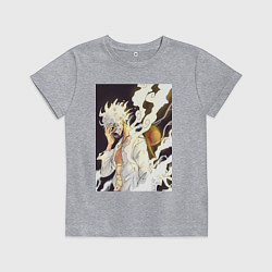 Футболка хлопковая детская Ван-Пис Луффи джойбой, цвет: меланж