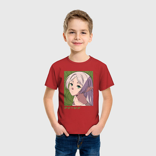 Детская футболка Фрирен эльфийка / Красный – фото 3