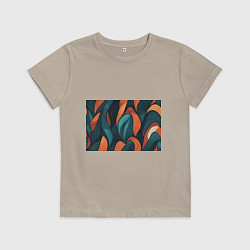 Футболка хлопковая детская Темные и теплые контрасты, цвет: миндальный
