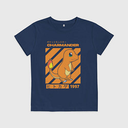 Футболка хлопковая детская Покемоны Чармандер Charmander, цвет: тёмно-синий