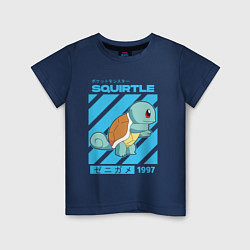 Футболка хлопковая детская Покемоны Сквиртл Squirtle, цвет: тёмно-синий