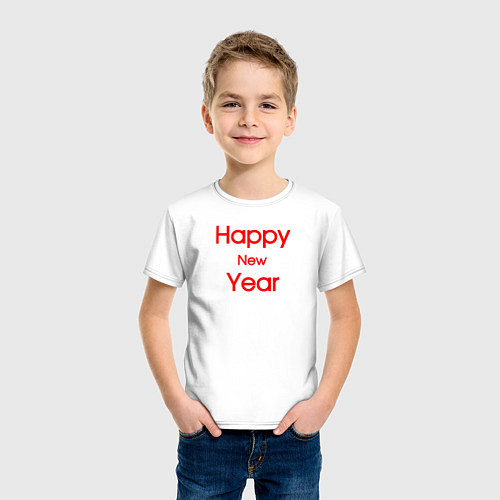 Детская футболка Happy New Year минимализм / Белый – фото 3