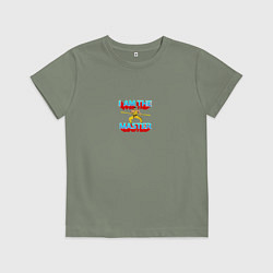 Футболка хлопковая детская I am the master, цвет: авокадо