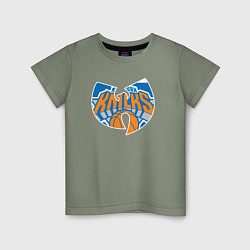 Футболка хлопковая детская Wu-tang knicks, цвет: авокадо