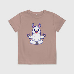 Футболка хлопковая детская Йога альпака, цвет: пыльно-розовый