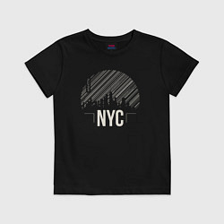 Футболка хлопковая детская NYC vibe, цвет: черный