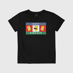 Футболка хлопковая детская Bart Simpson дикая голова, цвет: черный