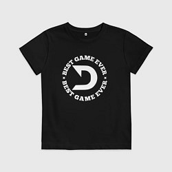 Футболка хлопковая детская Символ Deadlock и круглая надпись best game ever, цвет: черный