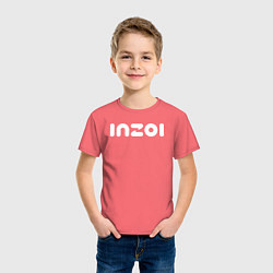 Футболка хлопковая детская Inzoi logo, цвет: коралловый — фото 2