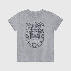 Футболка хлопковая детская Продолжай путешествовать, цвет: меланж