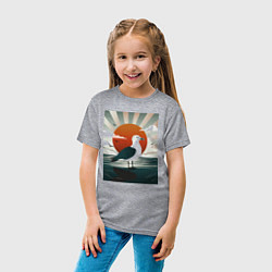 Футболка хлопковая детская Чайка на берегу, цвет: меланж — фото 2