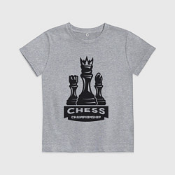 Футболка хлопковая детская Chess championship, цвет: меланж