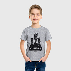 Футболка хлопковая детская Chess championship, цвет: меланж — фото 2