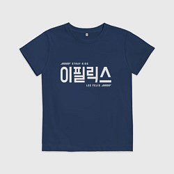 Футболка хлопковая детская Ли Феликс stray kids, цвет: тёмно-синий