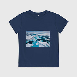 Футболка хлопковая детская Арктический лед, цвет: тёмно-синий