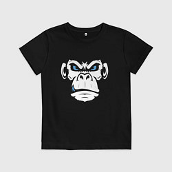 Футболка хлопковая детская Крутой бибизян, цвет: черный