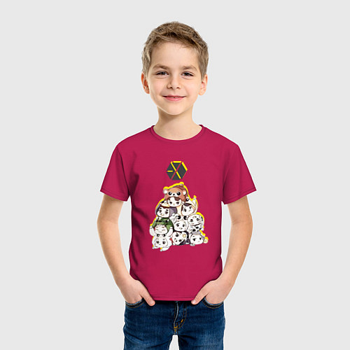 Детская футболка Exo в виде милых зверушек / Маджента – фото 3