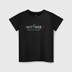 Футболка хлопковая детская The Witcher 3 logo, цвет: черный