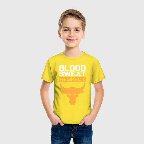 Детская футболка Blood sweet respect logo / Желтый – фото 3